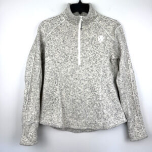 Goode Rider Equestrian Chill Out Fleece Women S Heather Gray 1/2 Zip Horse Girl